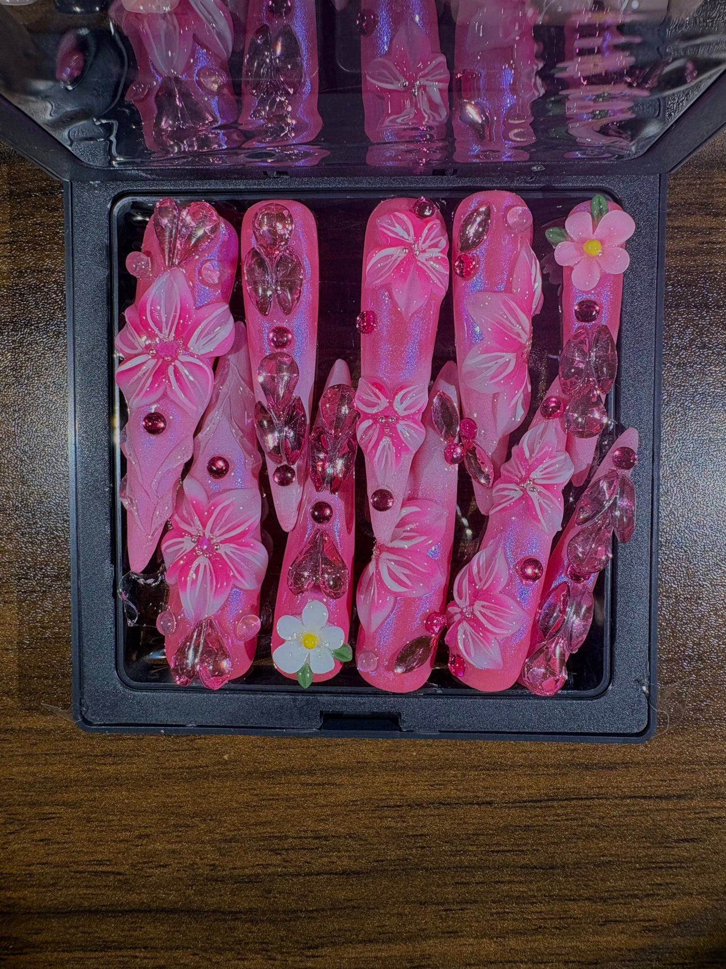 Pink Bloom stiletto Nail